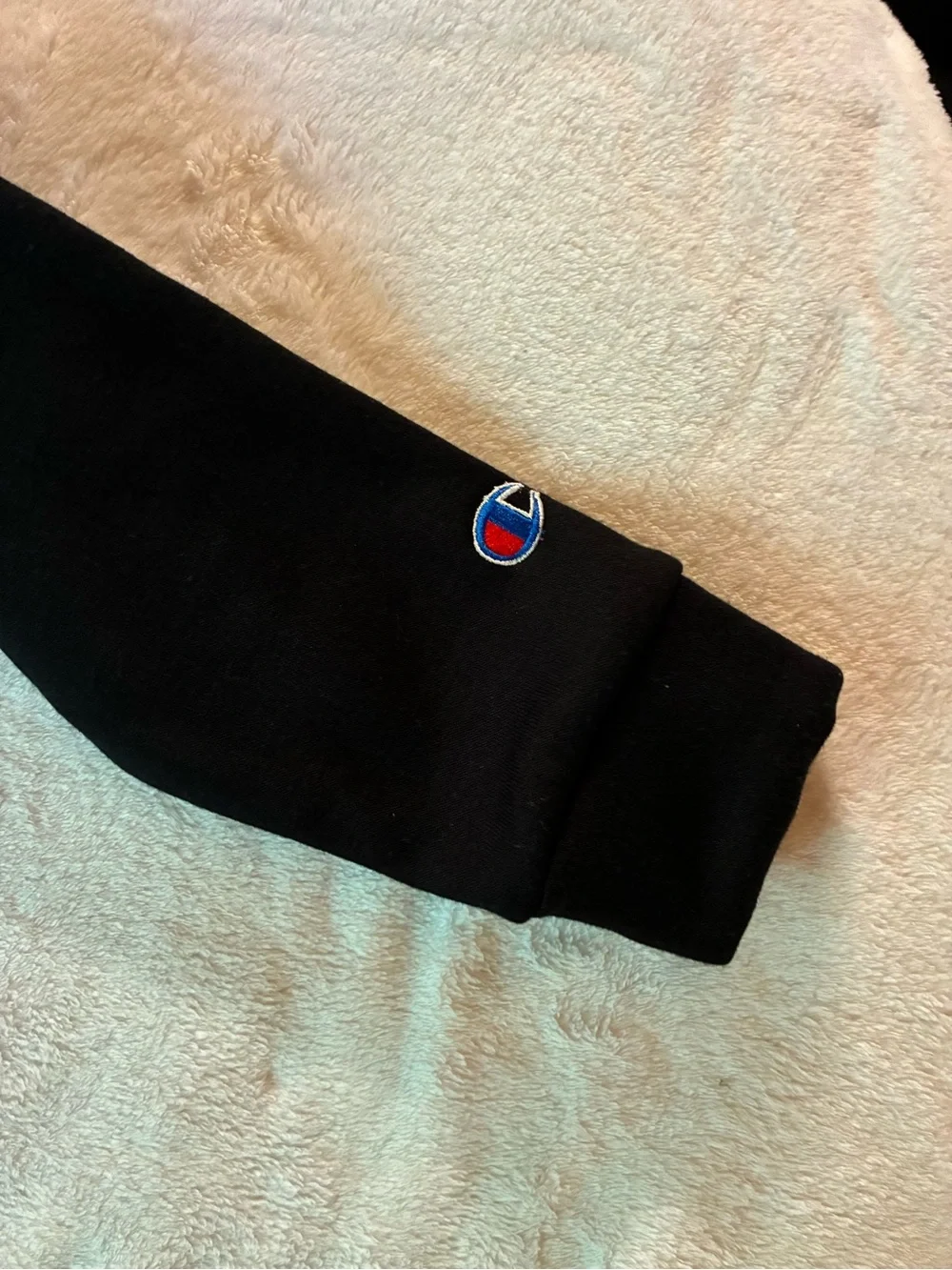 Champion Women’s Black Hoodie Rainbow Logo Size Medium